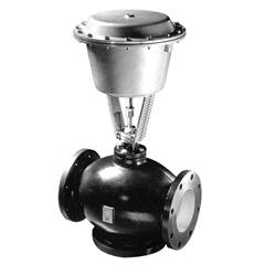 Valve assy 2W NC 6", 400Cv, Eq Pct Brass Trim Flanged 12" Pneu Act w/ pos